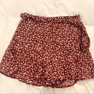 Zara Red Flower Skort